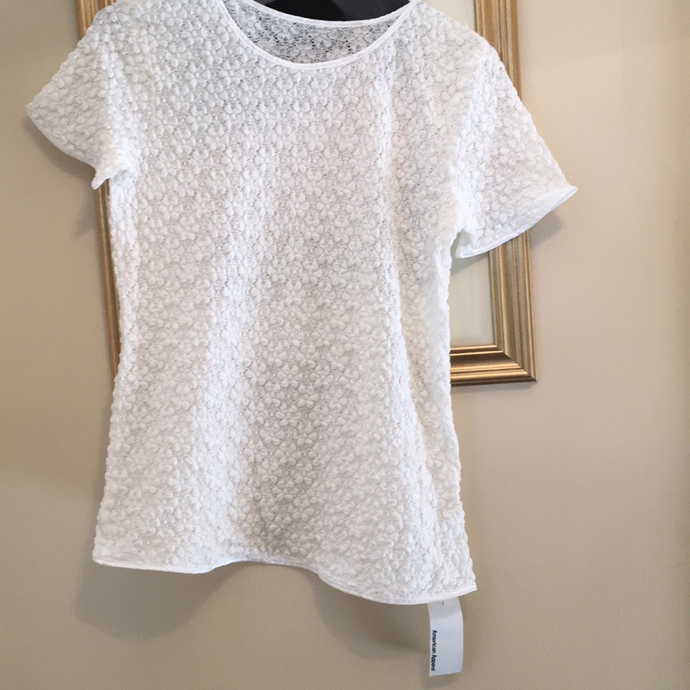 American Apparel white lace tee shirt never worn